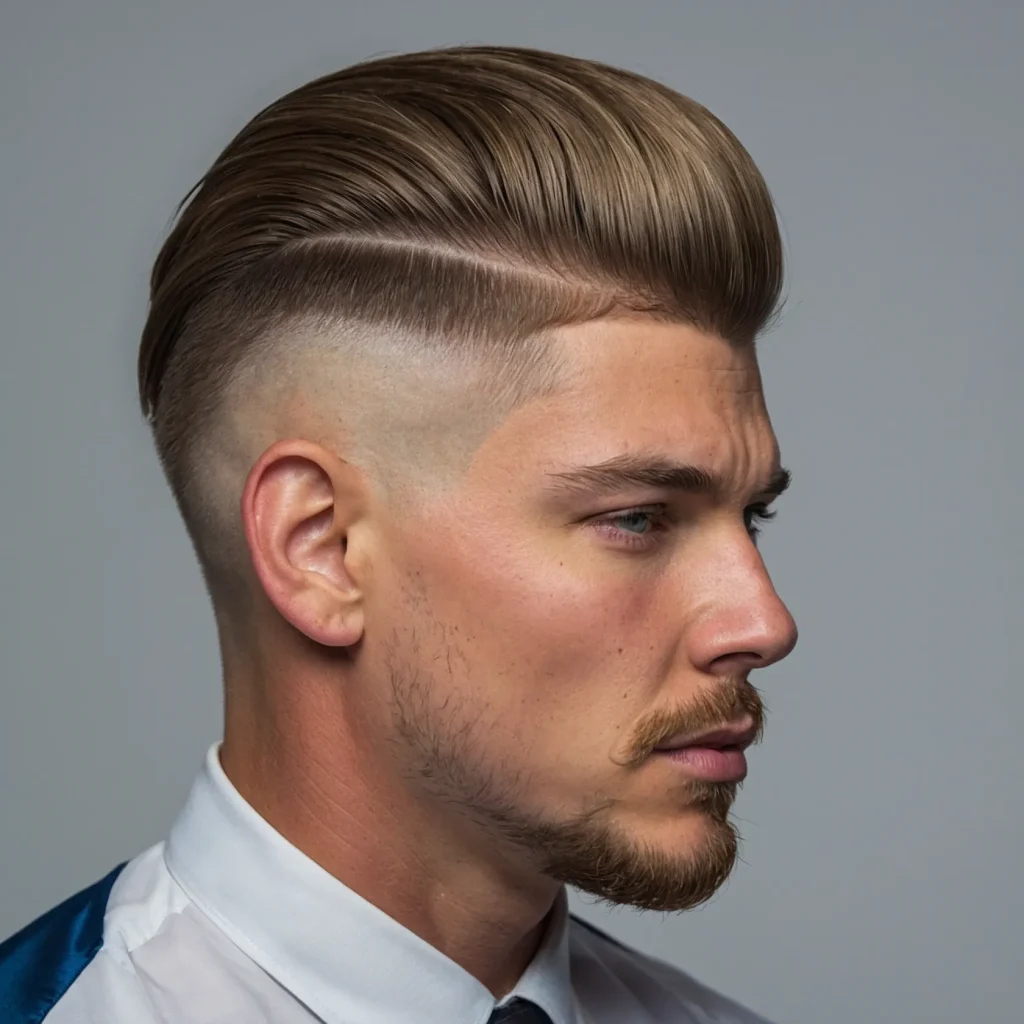 Low Skin Mullet Fadewhite man with skin fad