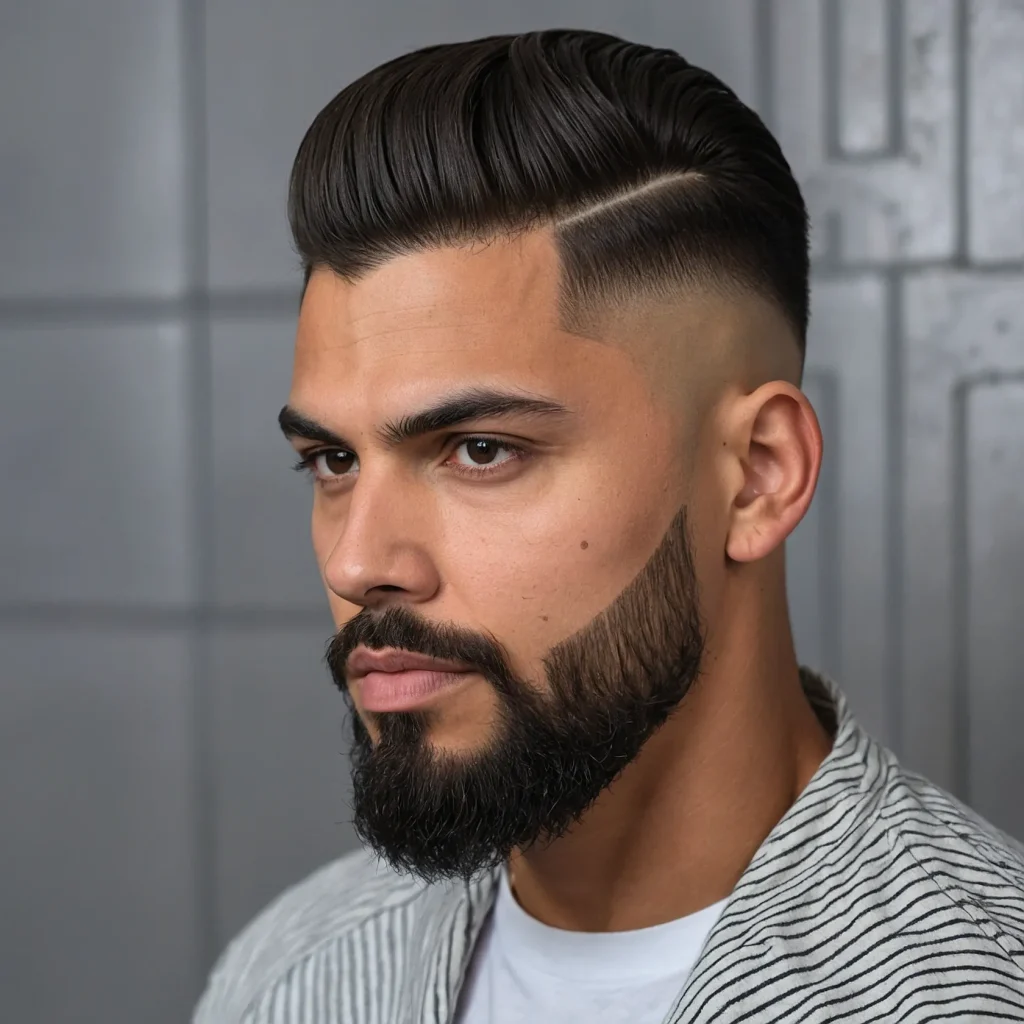 Low Taper Fade with Precision Hard PartA man