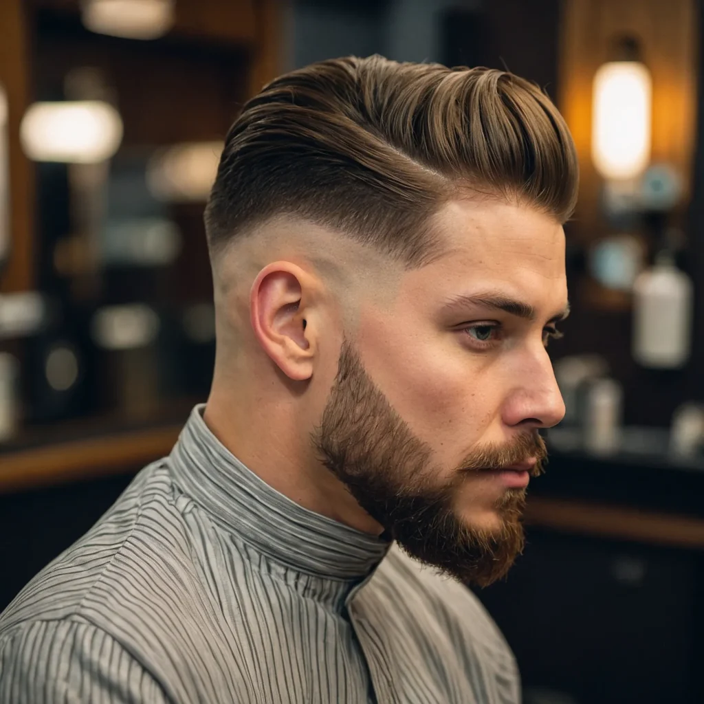 Low Taper Fade with SideSwept UndercutA man w