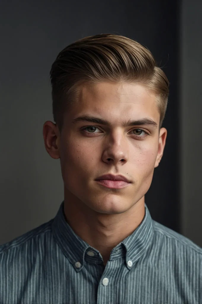Low Taper Fade with Side Sweepboy with hair