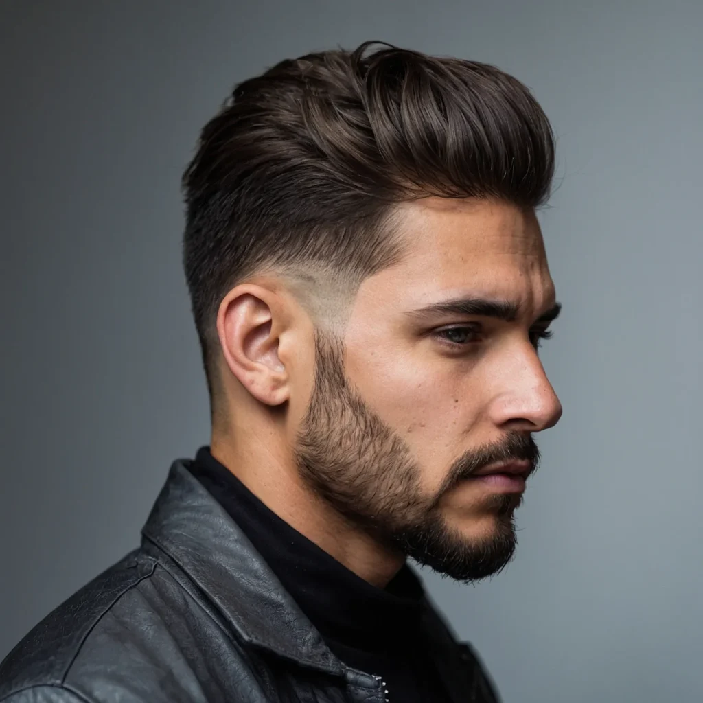 Low Taper with Jagged Layers and FadeA man wi