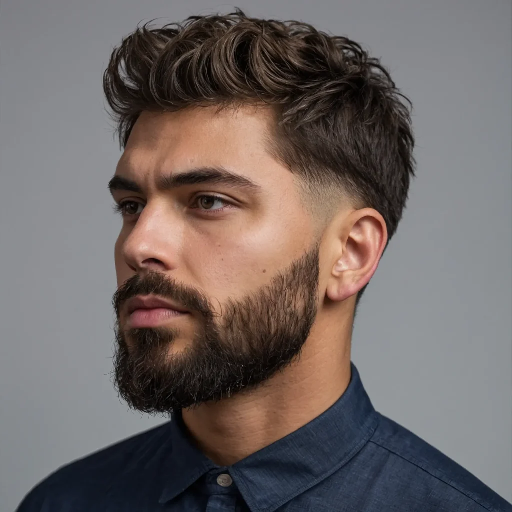 Low Taper with Textured Mop TopA man with a m