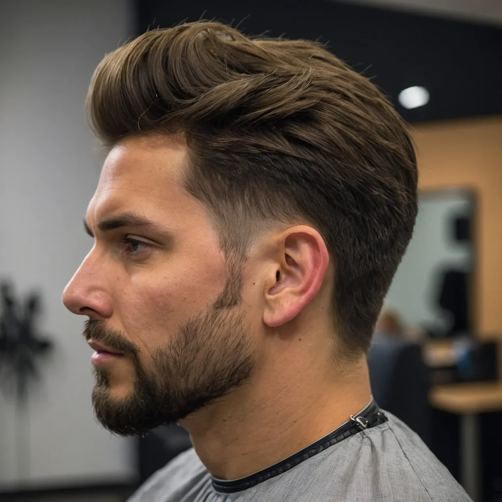 Low Taper with Tousled Crown and Faded EdgesA