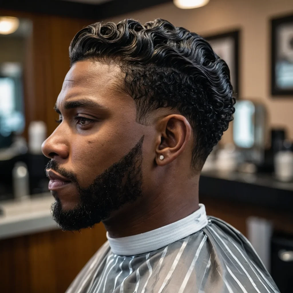 Mid Fade with WavesBlack man with preci