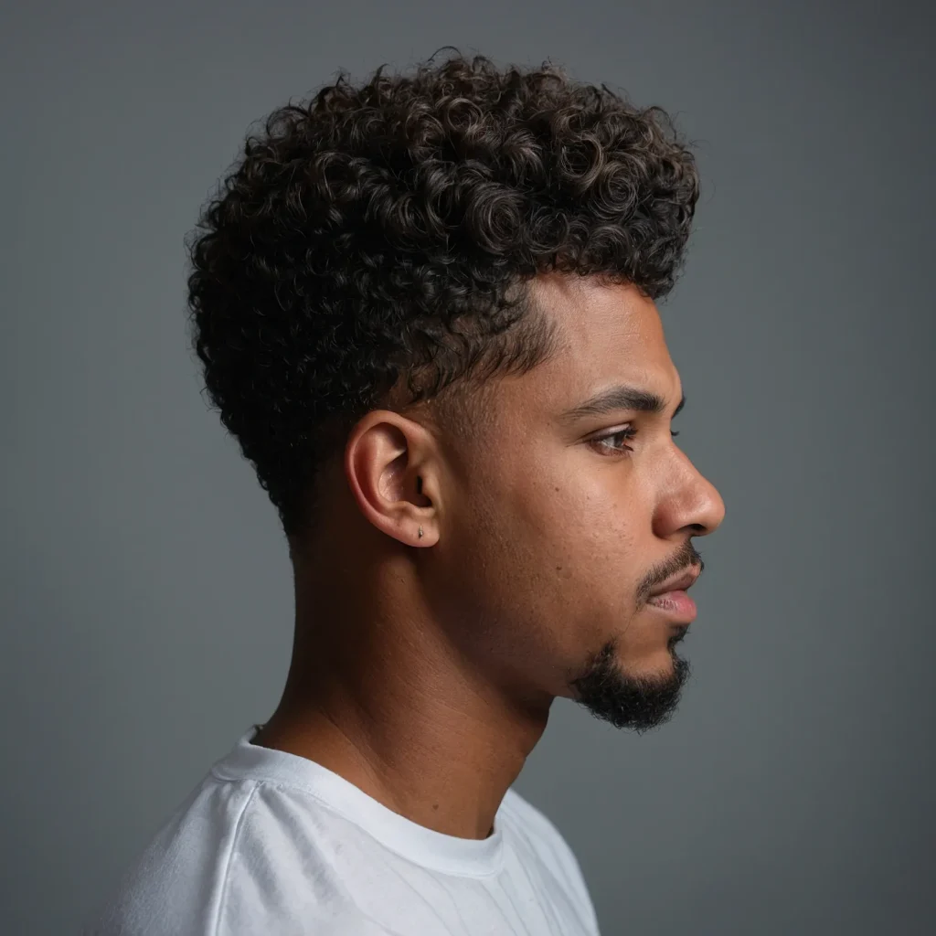 Mid Fade with Defined CurlsBlack man with s