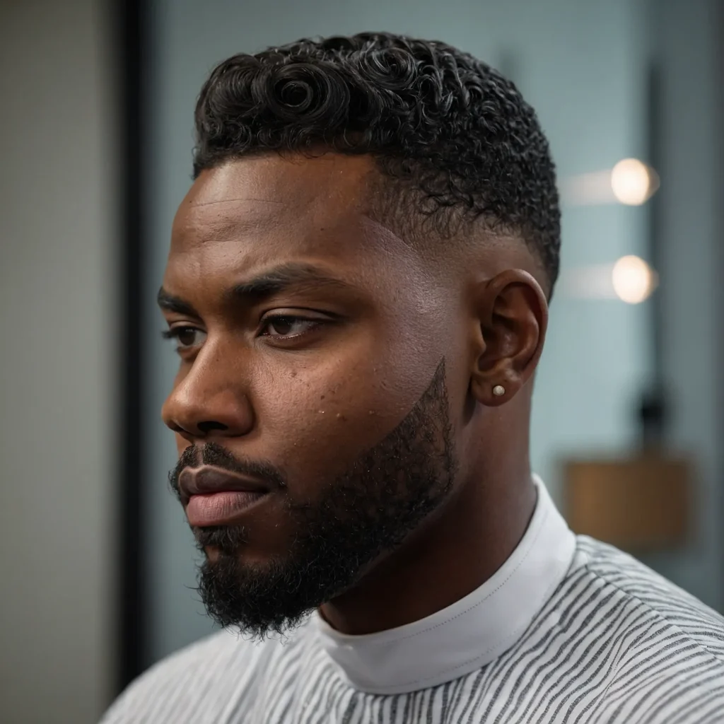 Mid Fade with Part DetailBlack man with s