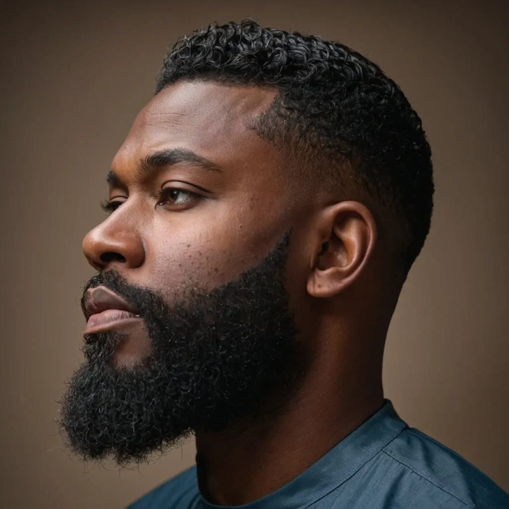 Mid Fade with Tapered Beard BlendBlack man