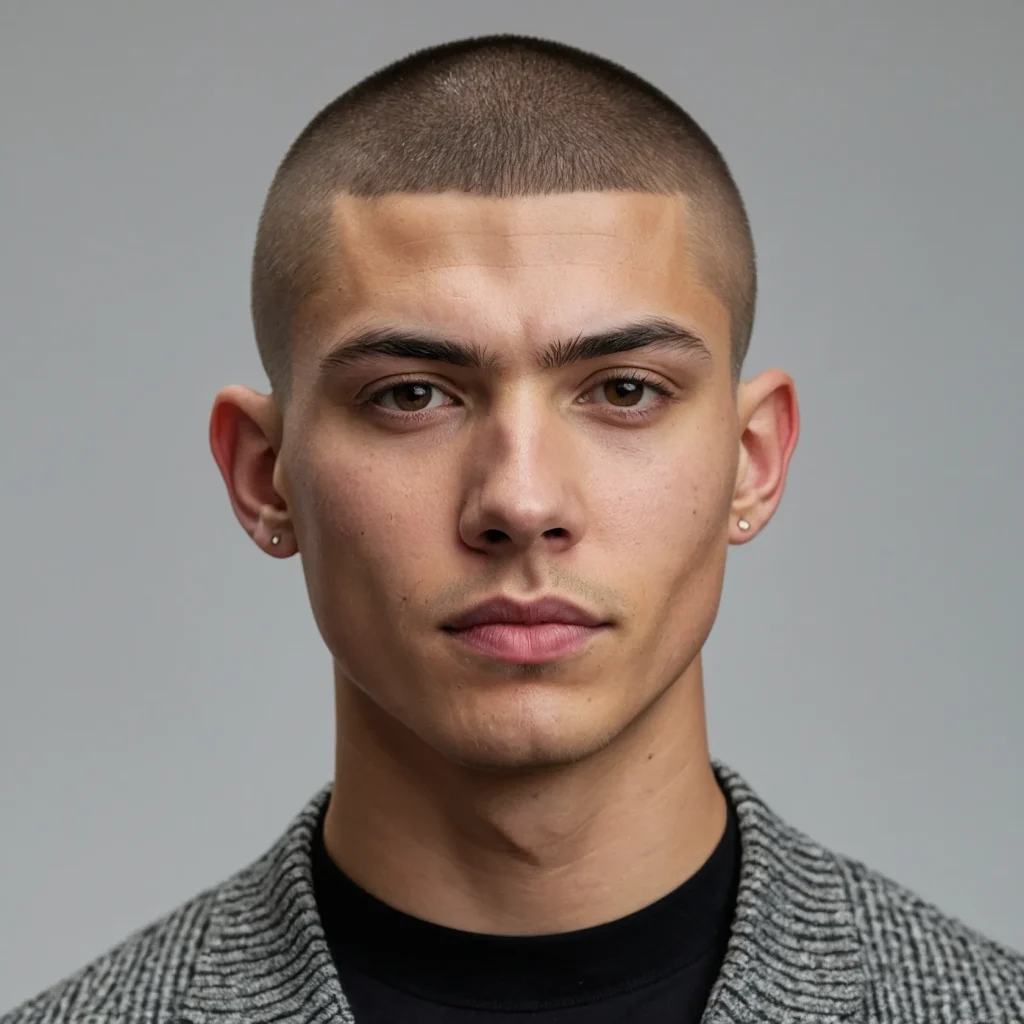 Mid Taper Fade with Buzz Cutbuzzed top comb