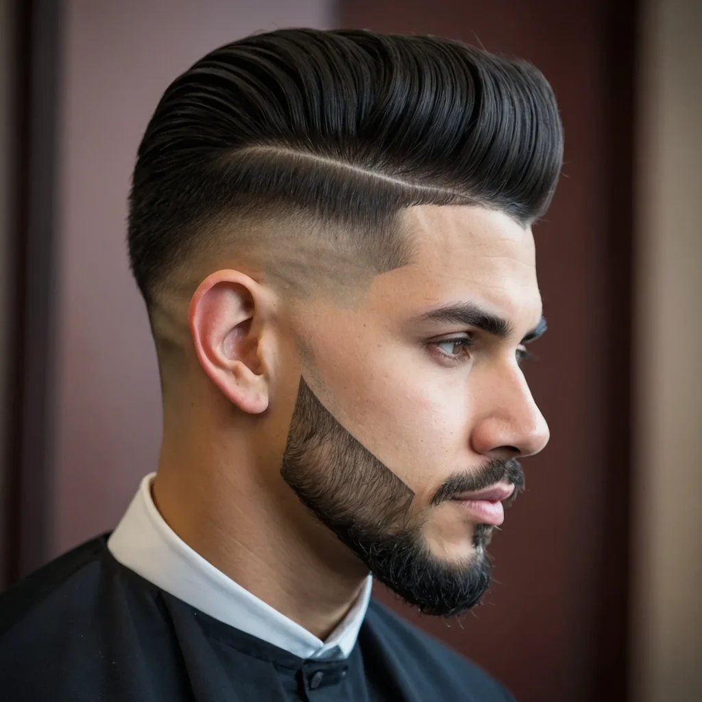 Mid Taper Fade with Defined PartSharp line c