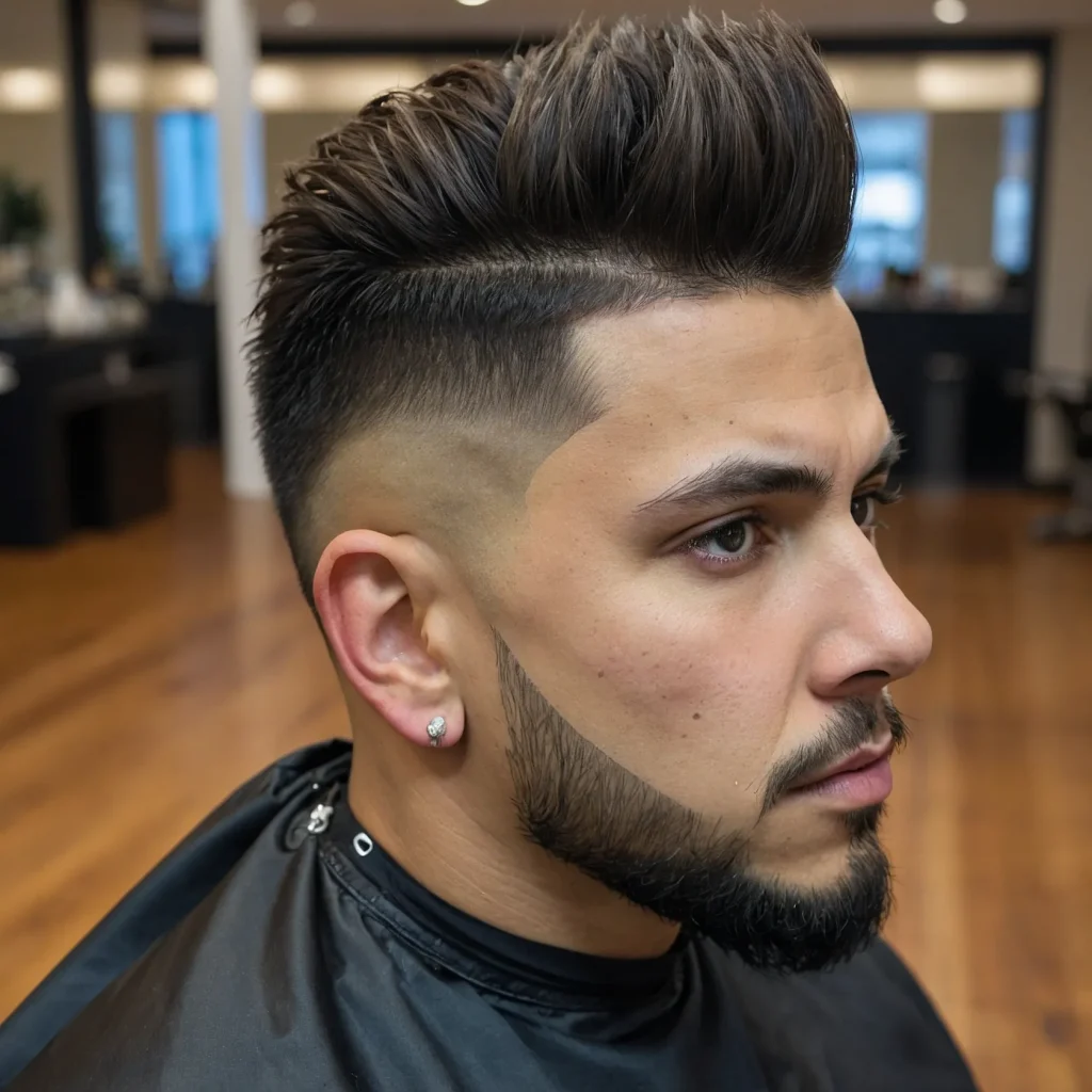 Mid Taper Fade with Faux HawkSpiked faux hawk