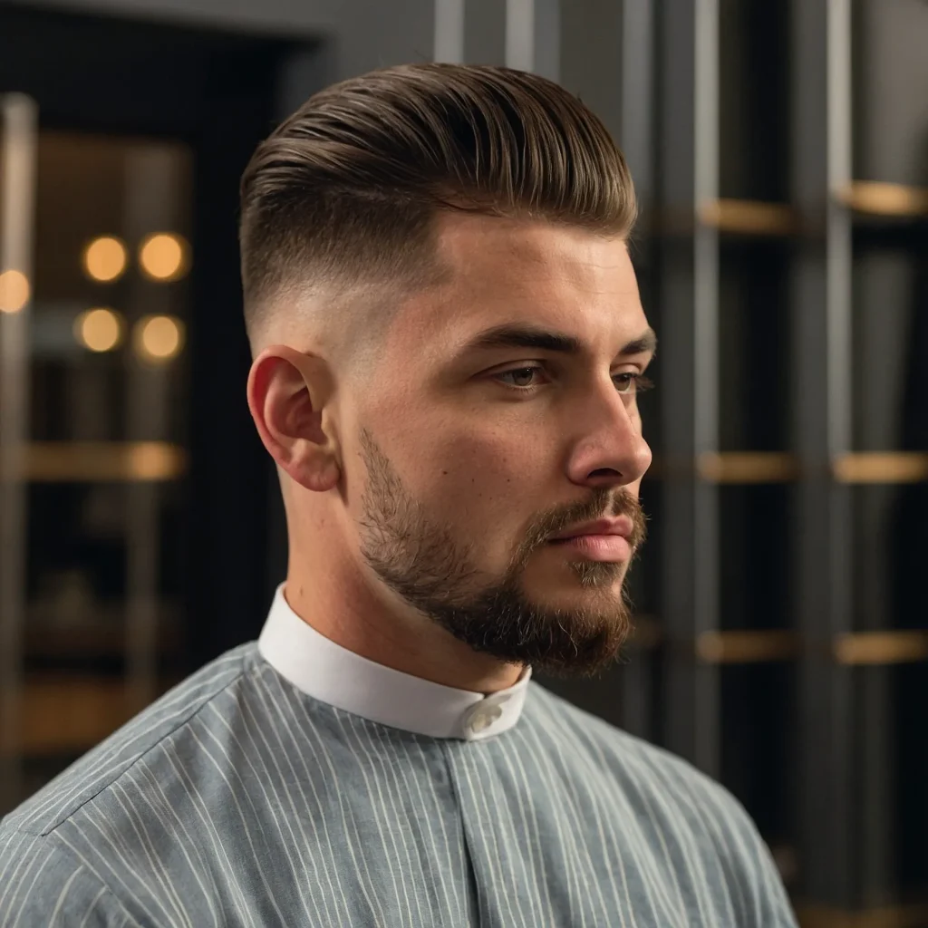 Mid Taper Fade with Short FringeShort front f