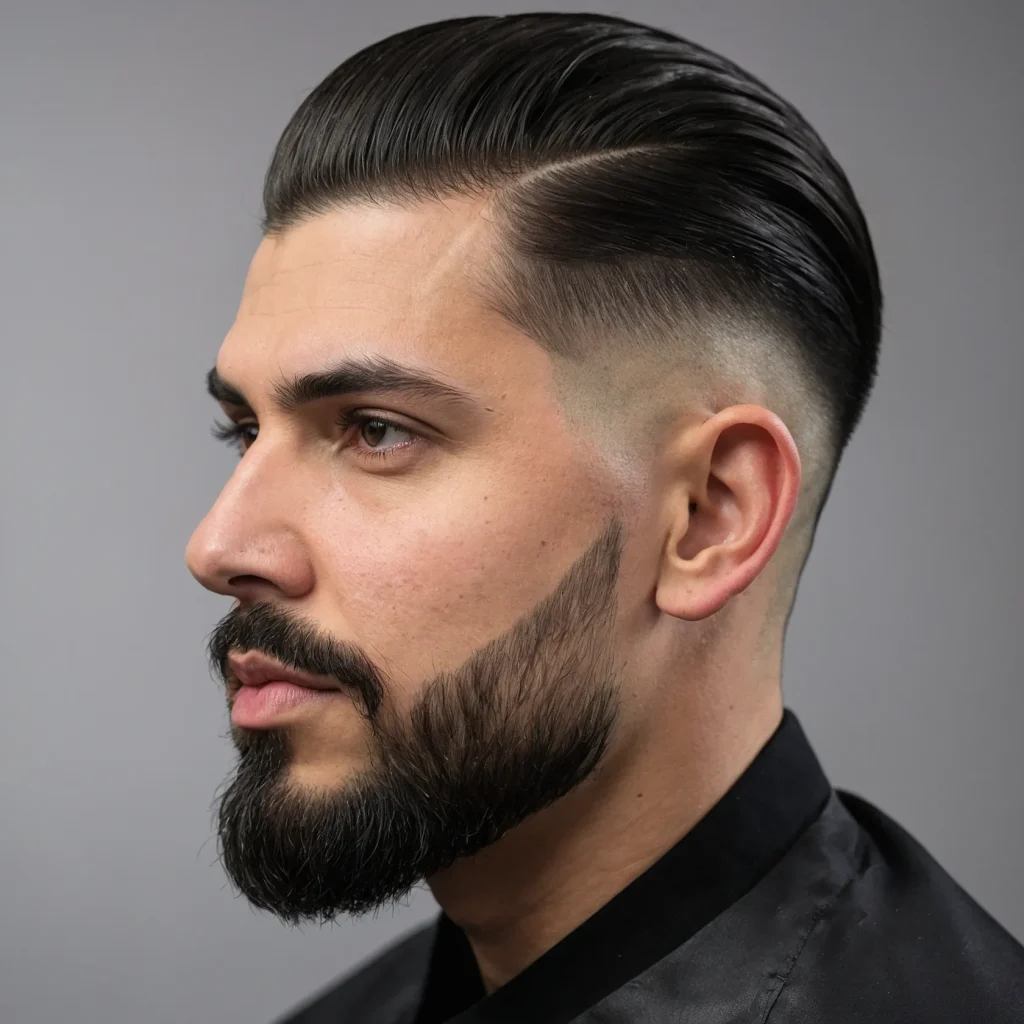 Mid Taper Fade with Slick BackSlicked back h