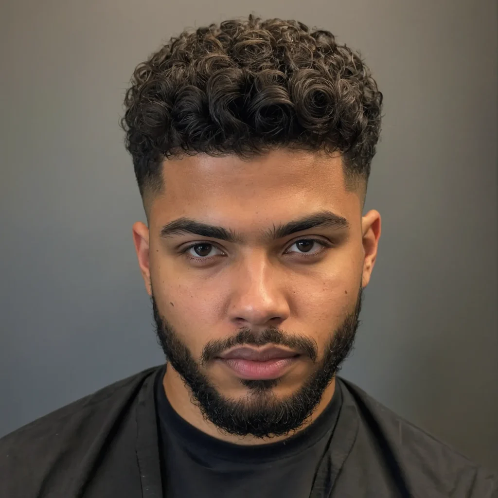 Mid Taper Fade with Soft CurlsGentle curls re