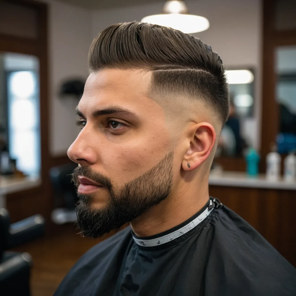 Mid Taper Fade with Straight Hairstraight t