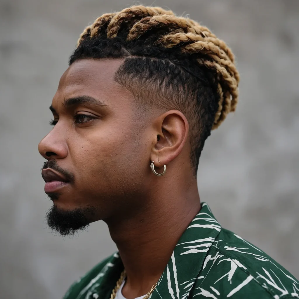 Mid Taper Fade with Twists or LocsShort twost