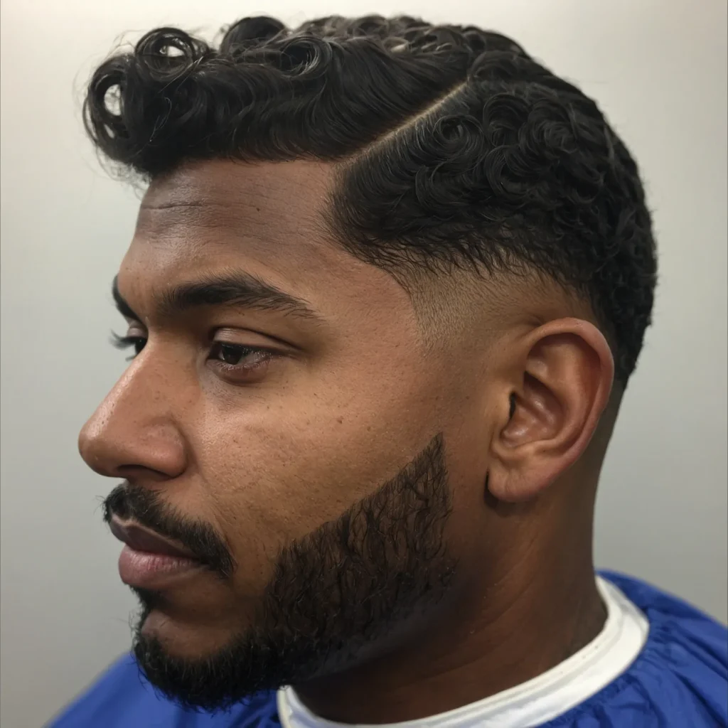 Mid Taper Fade with Wavesman with natural w