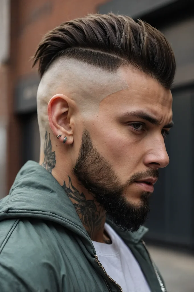 Mohawk Fademan with mohawk fade haircut n