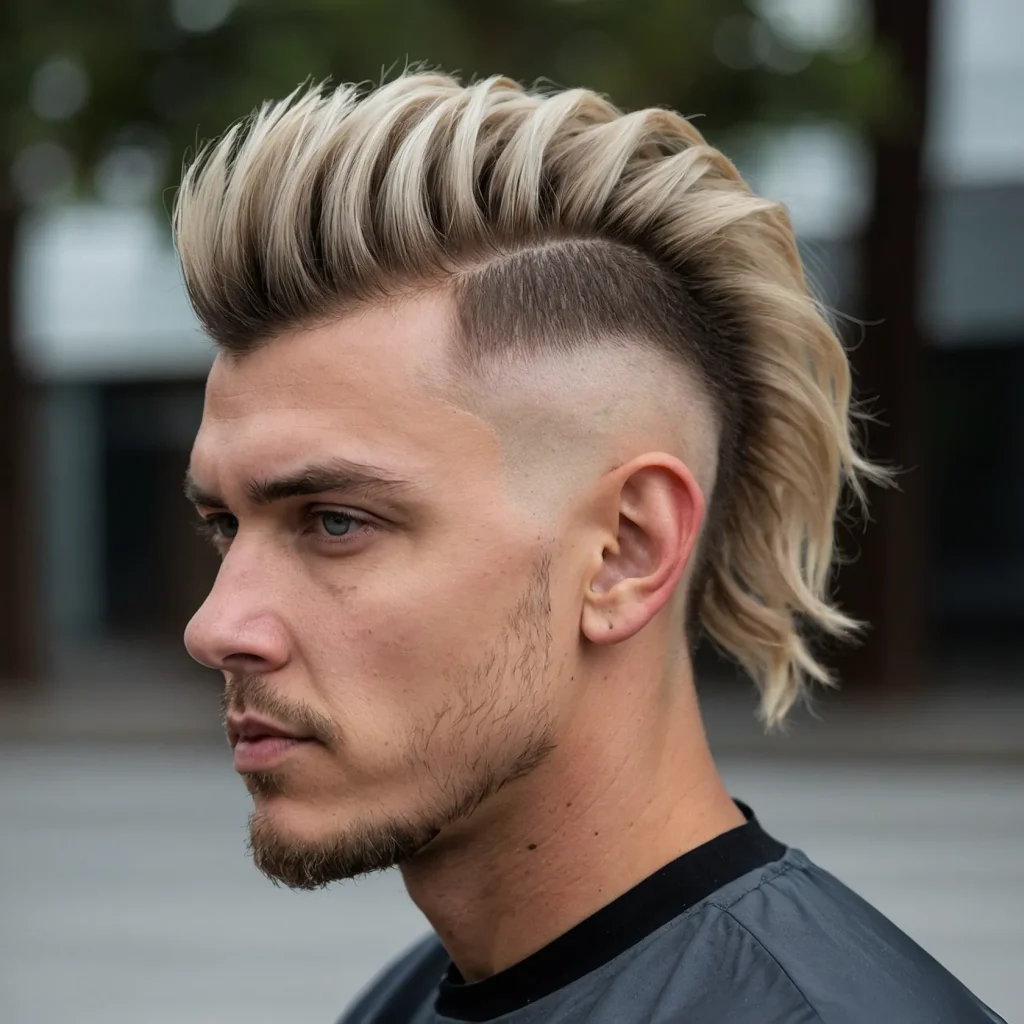 Mohawk Mullet Fadewhite man with mohawkstyl