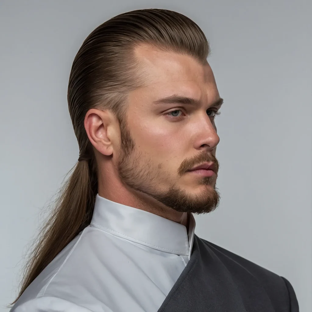 Mullet Fade with Razor Sharp Edgeswhite man