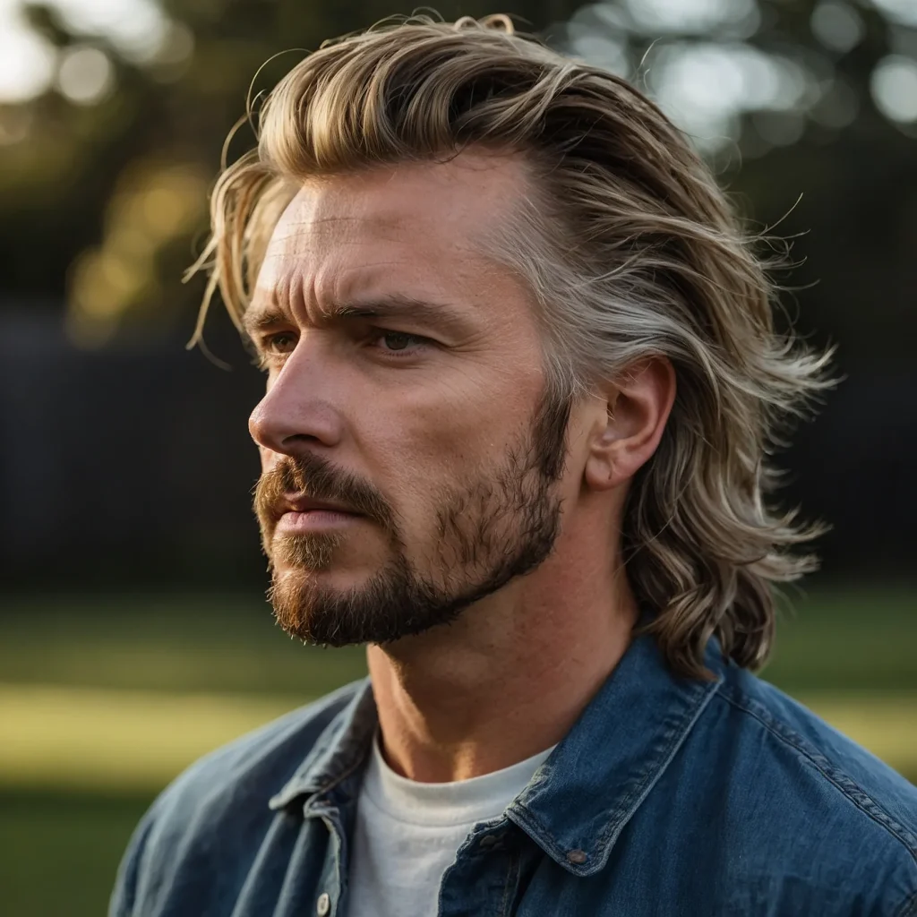 Shaggy Burst Fade Mulletwhite man with sh