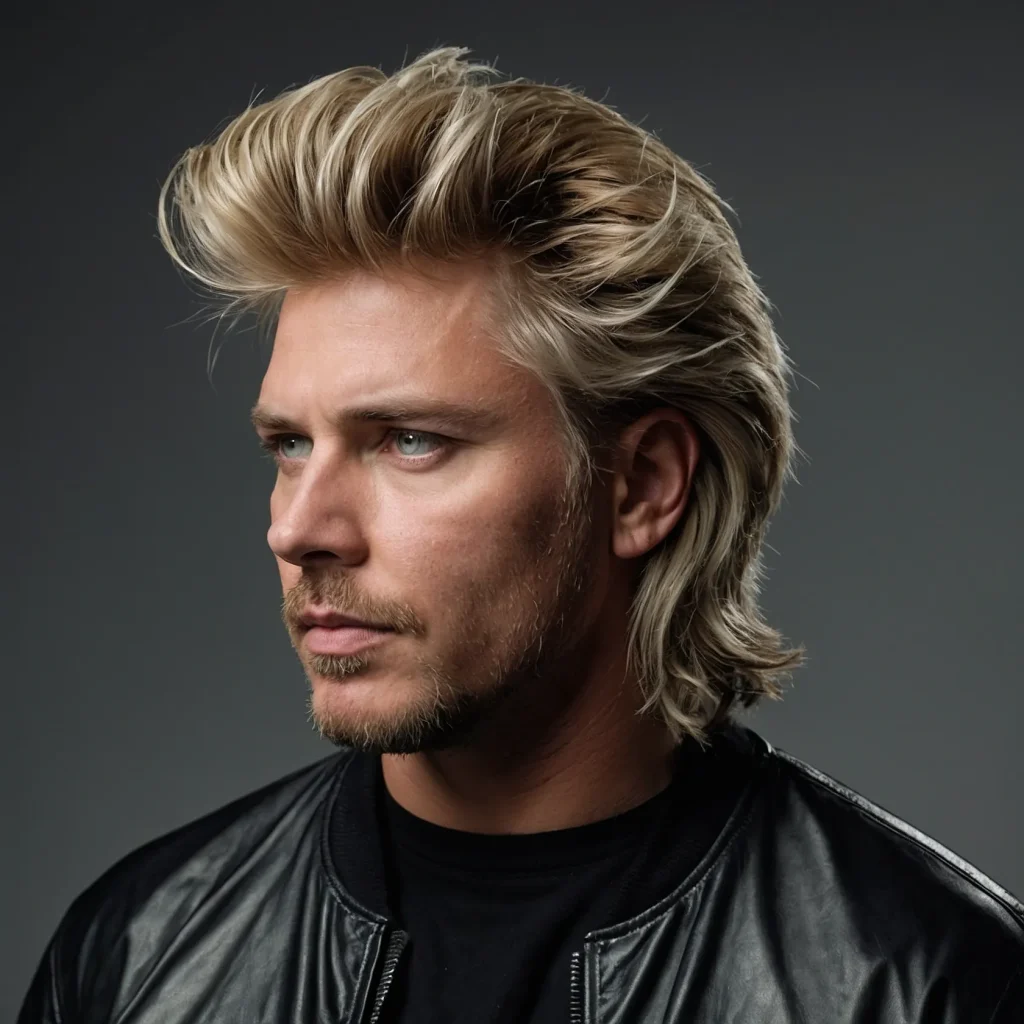 Shaggy Mullet Fadewhite man with loose mess