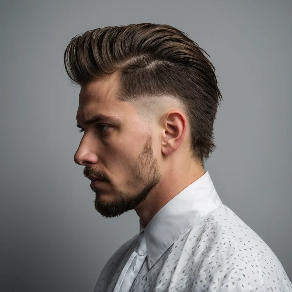 Short Burst Fade Mulletwhite man with sho