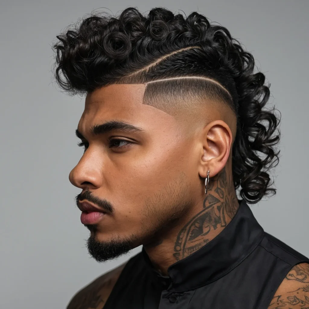 Short Mullet Fade with DesignPrompt Black men