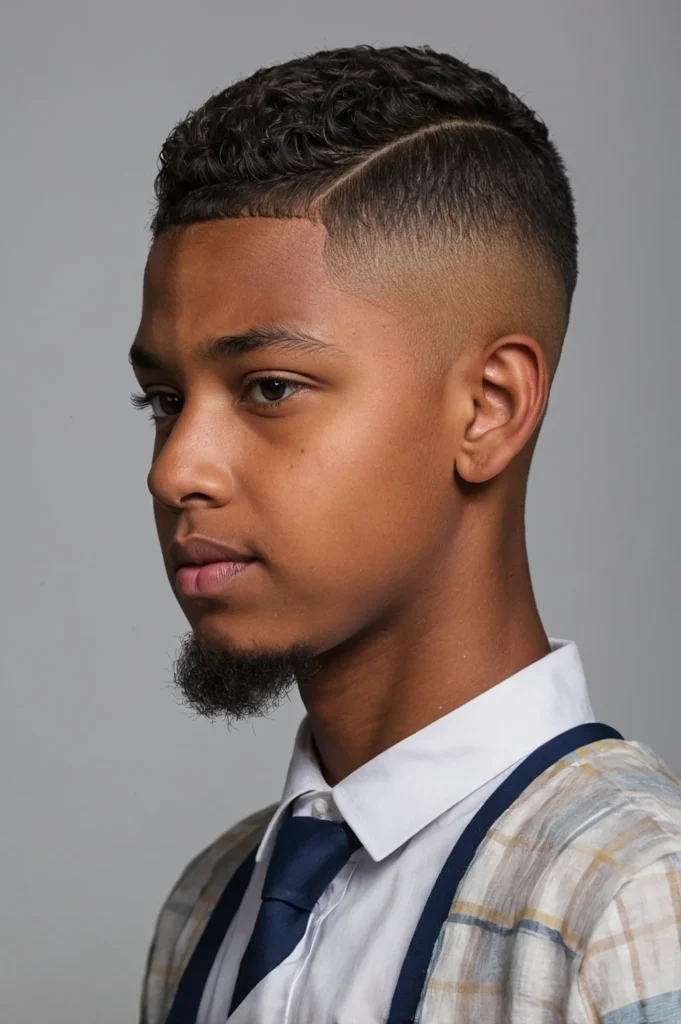 Short Taper Fade for Schoolboy with low t