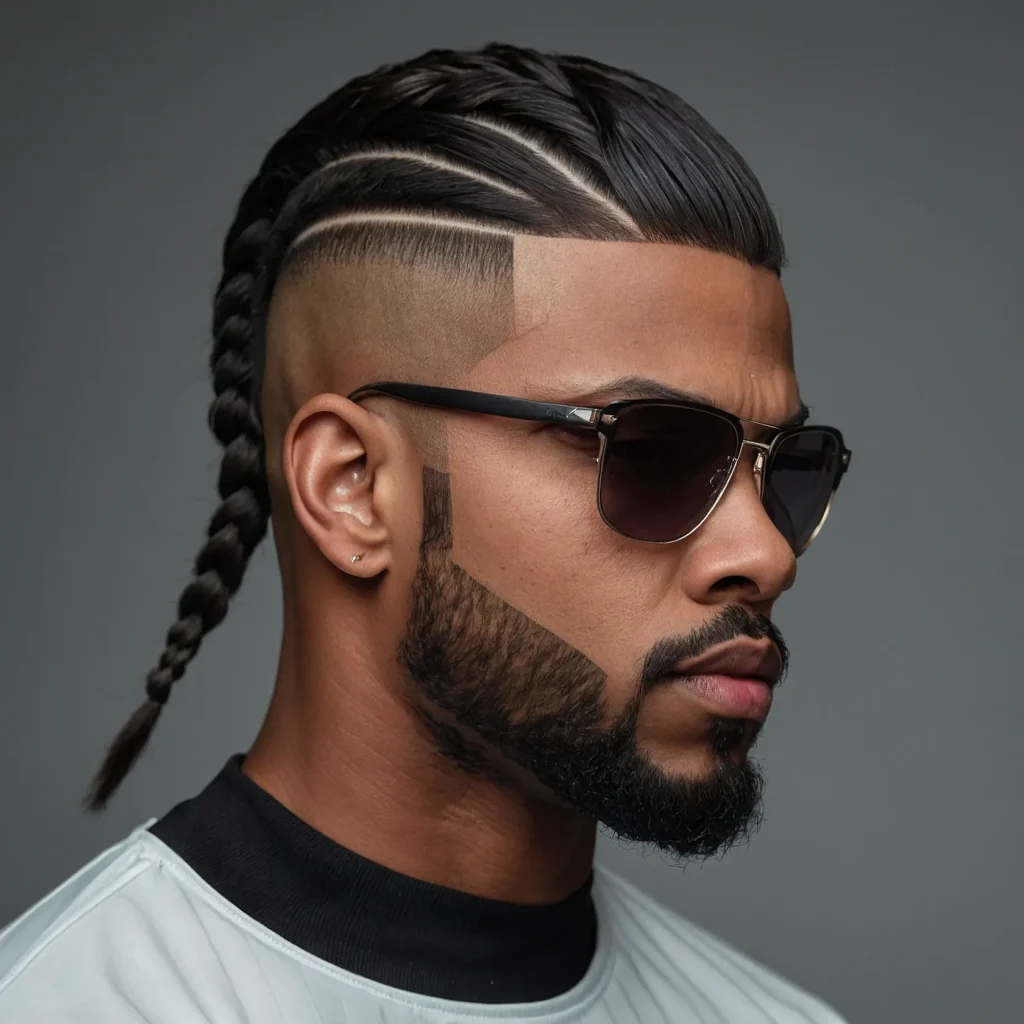 Skin Fade Mullet with LineUpPrompt Black men
