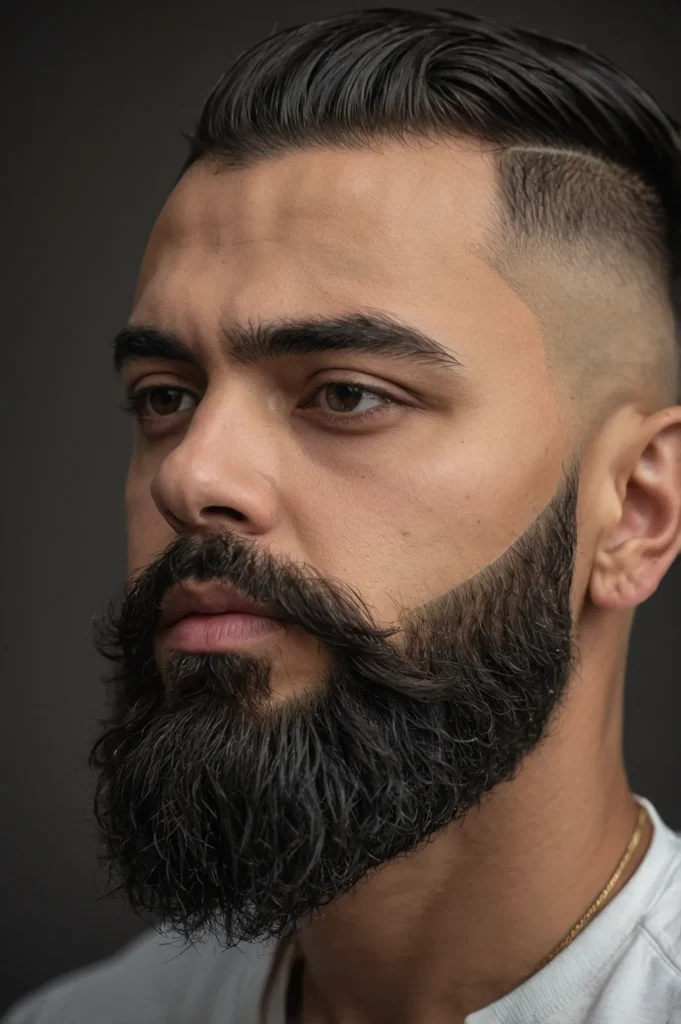 Skin Fade with Beard FadeClose shot of man wi