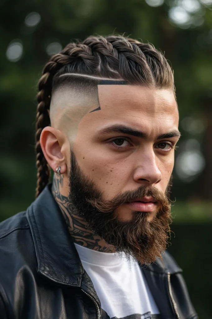 Skin Fade with Braided TopRealistic image of