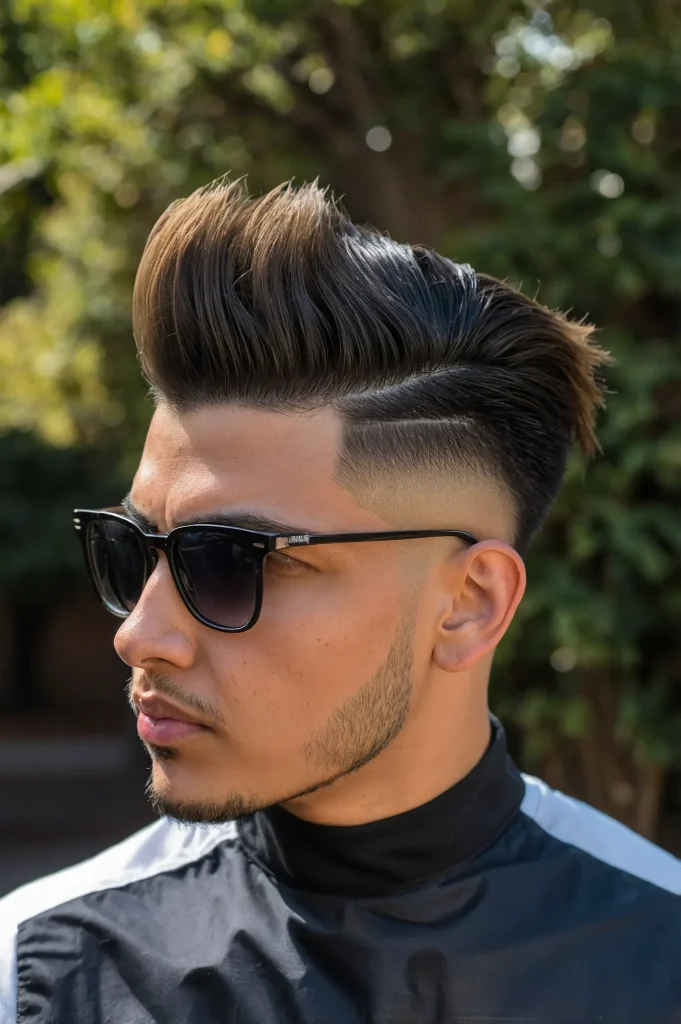 Skin Fade with Fluffy BlowoutHigh volume blow