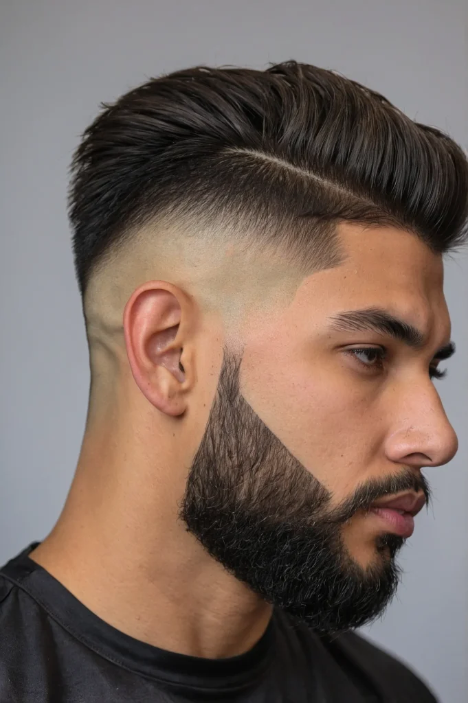 Skin Fade with Fluffy BlowoutHigh volume blow