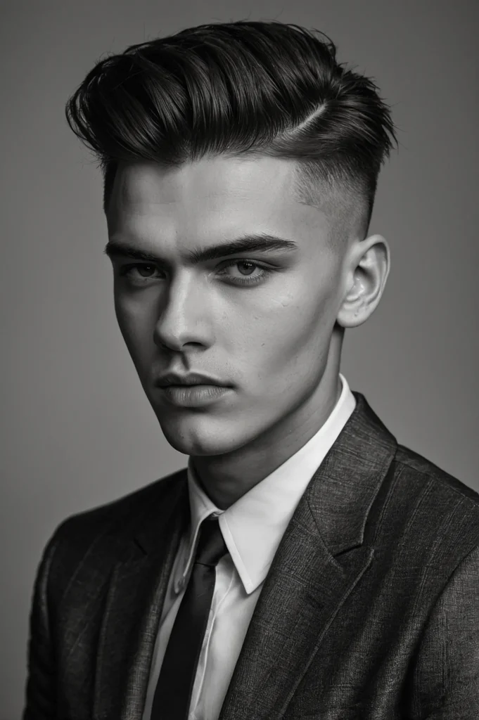 Skin Fade with Side FringePhoto of straight f