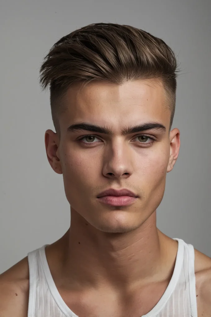 Skin Fade with Side FringePhoto of straight f