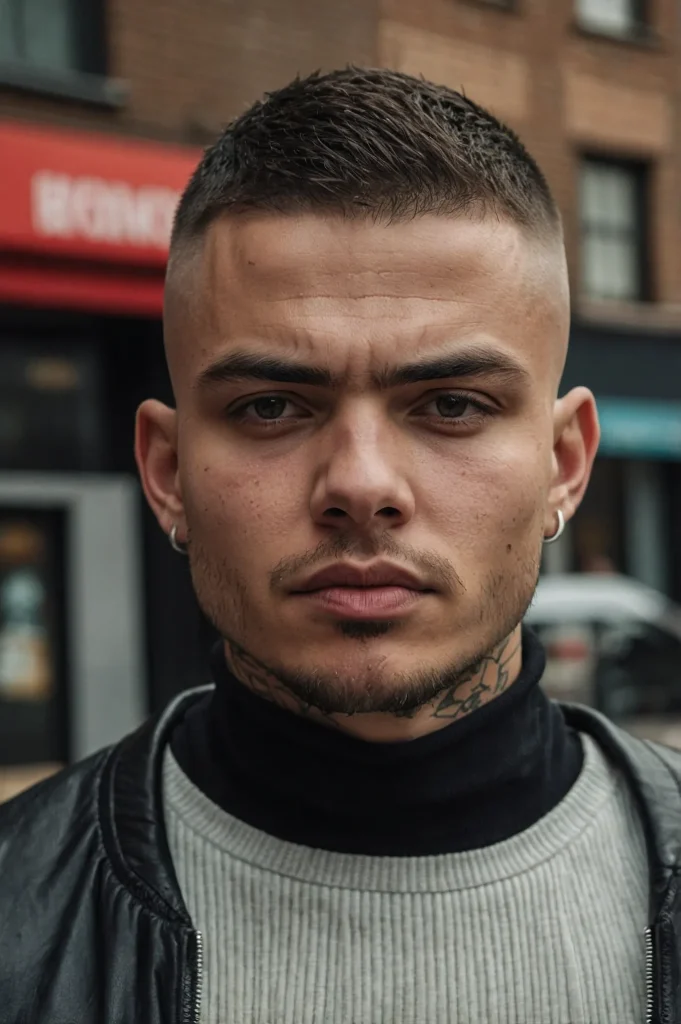 Skin Fade with Textured CropFrontfacing shot