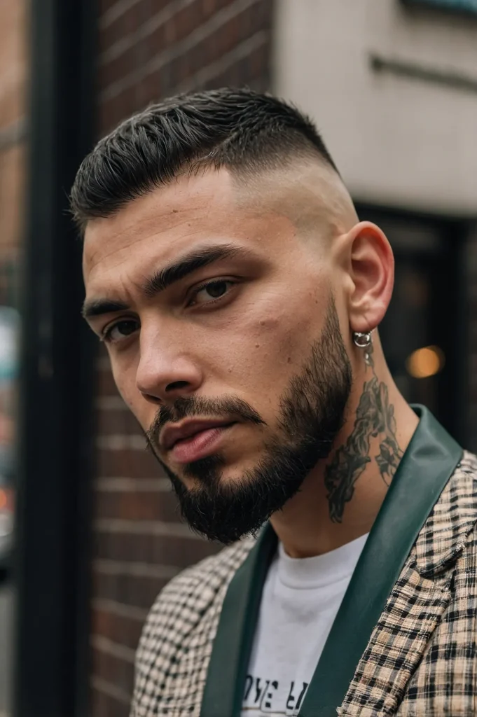 Skin Fade with Textured CropFrontfacing shot