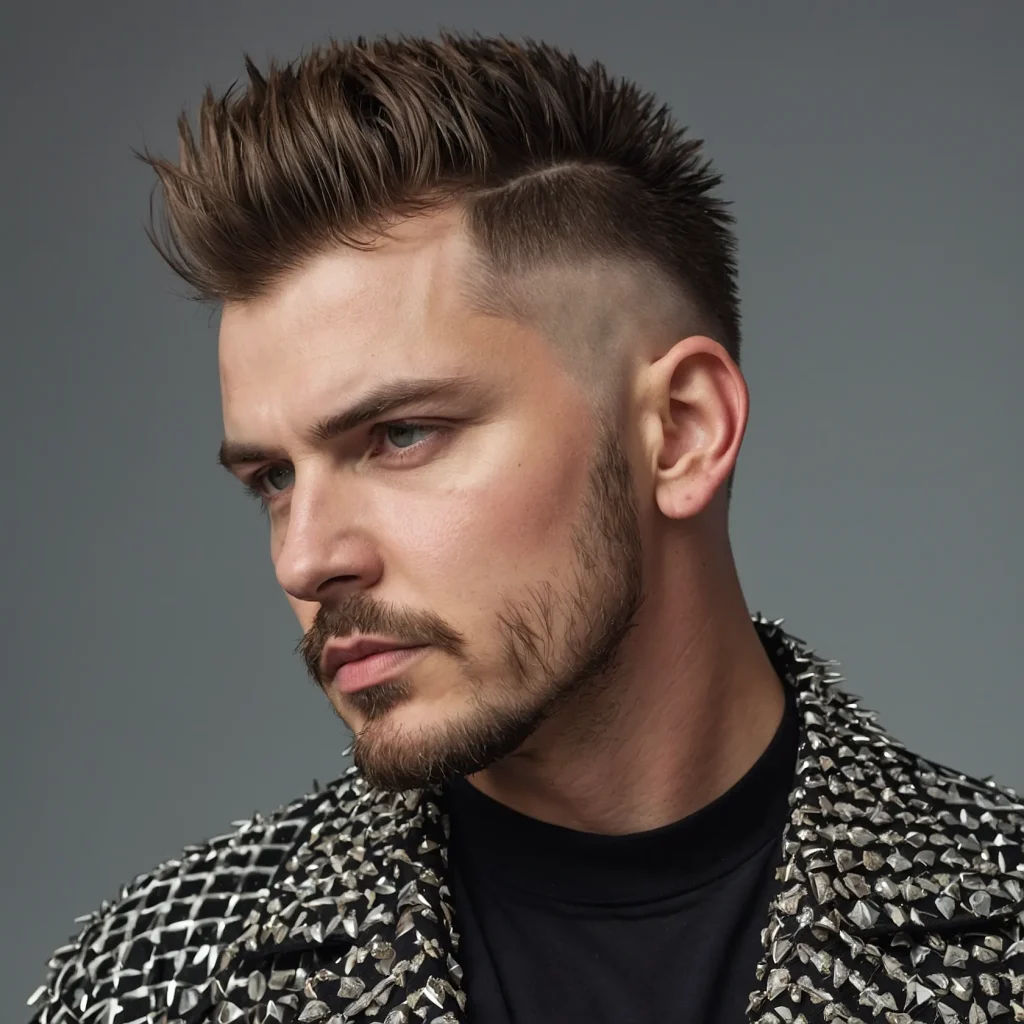 Spiky Mullet Fadewhite man with short spiky