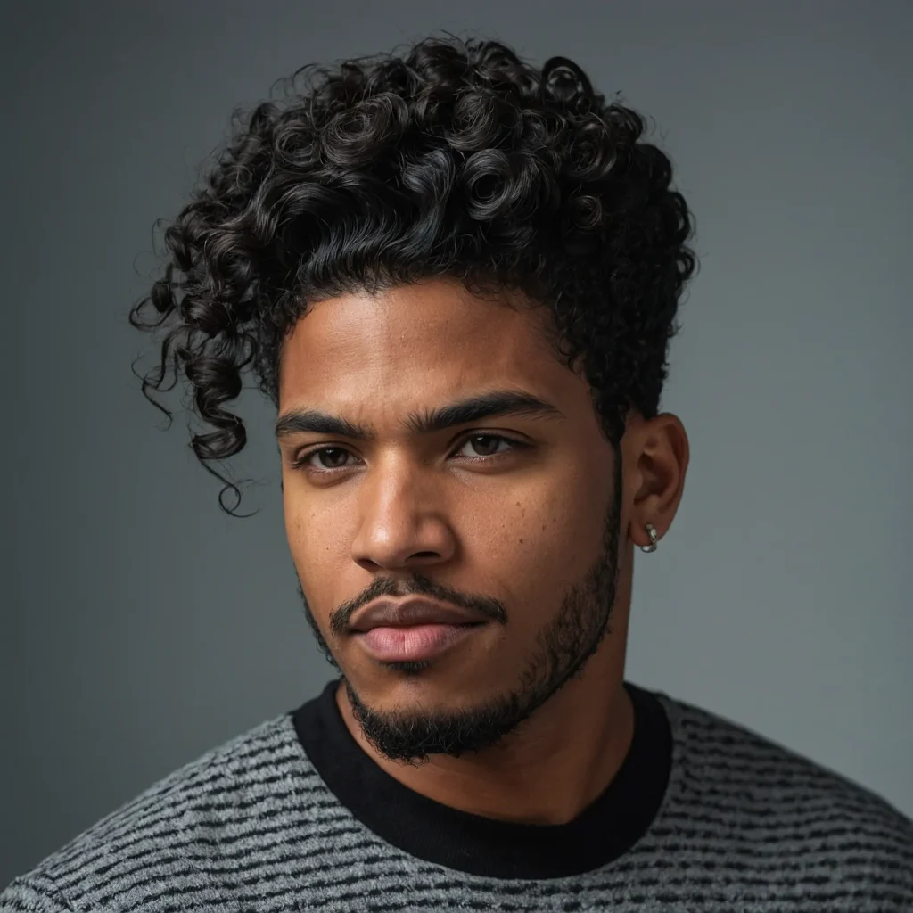 Sponge Curls with Low Drop FadePrompt Black m