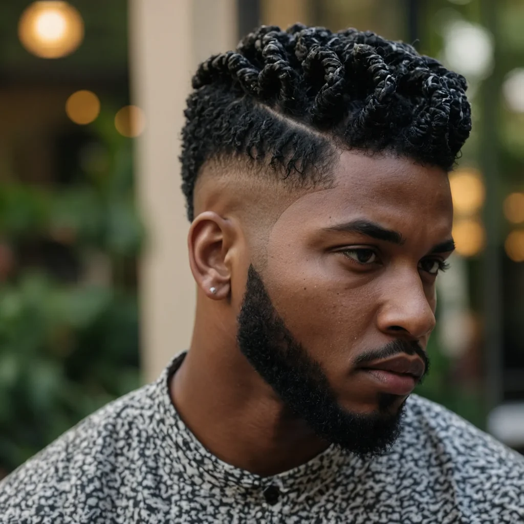 Sponge Twists with Burst FadeBlack man with m