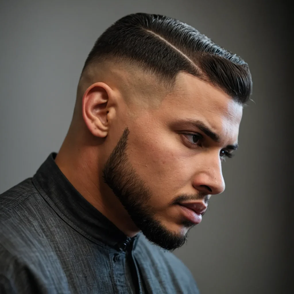 Taper Fade with Brush CutBrushstyle cut on to