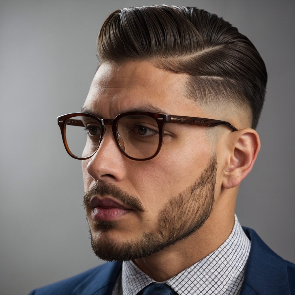 Taper Fade with Comb Overman with combove