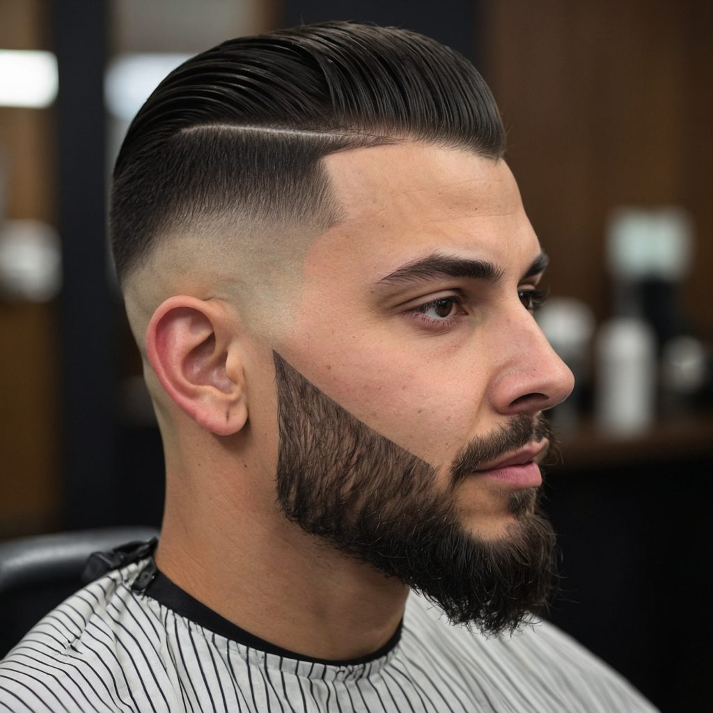 Taper Fade with Hard Partman with taper f