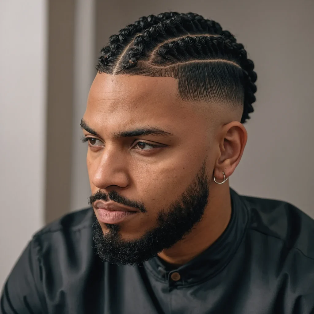 Taper Fade with Mini TwistsMini twisted curls