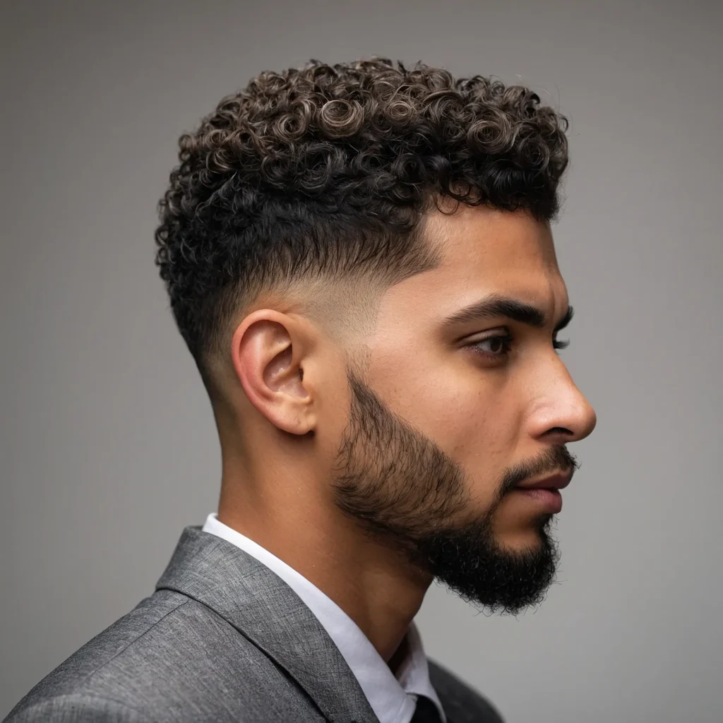 Taper Fade with Neat CurlsSmall defined curls