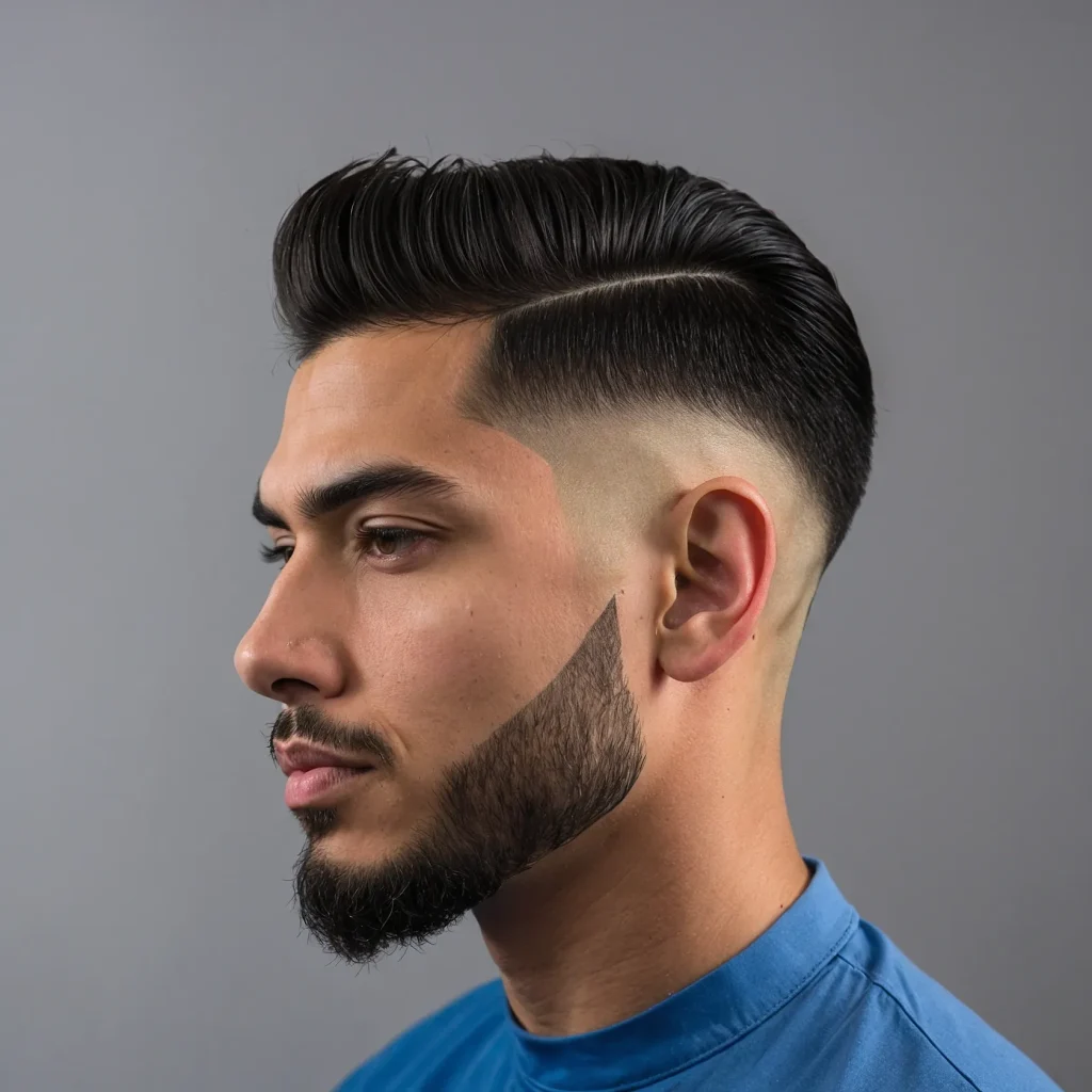 Taper Fade with Part LineDefined part shaved