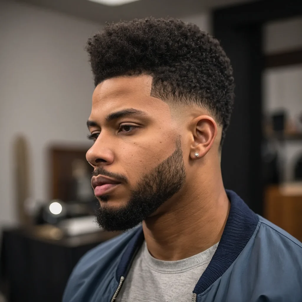 Taper Fade with Rounded Afro TopRounded sculp