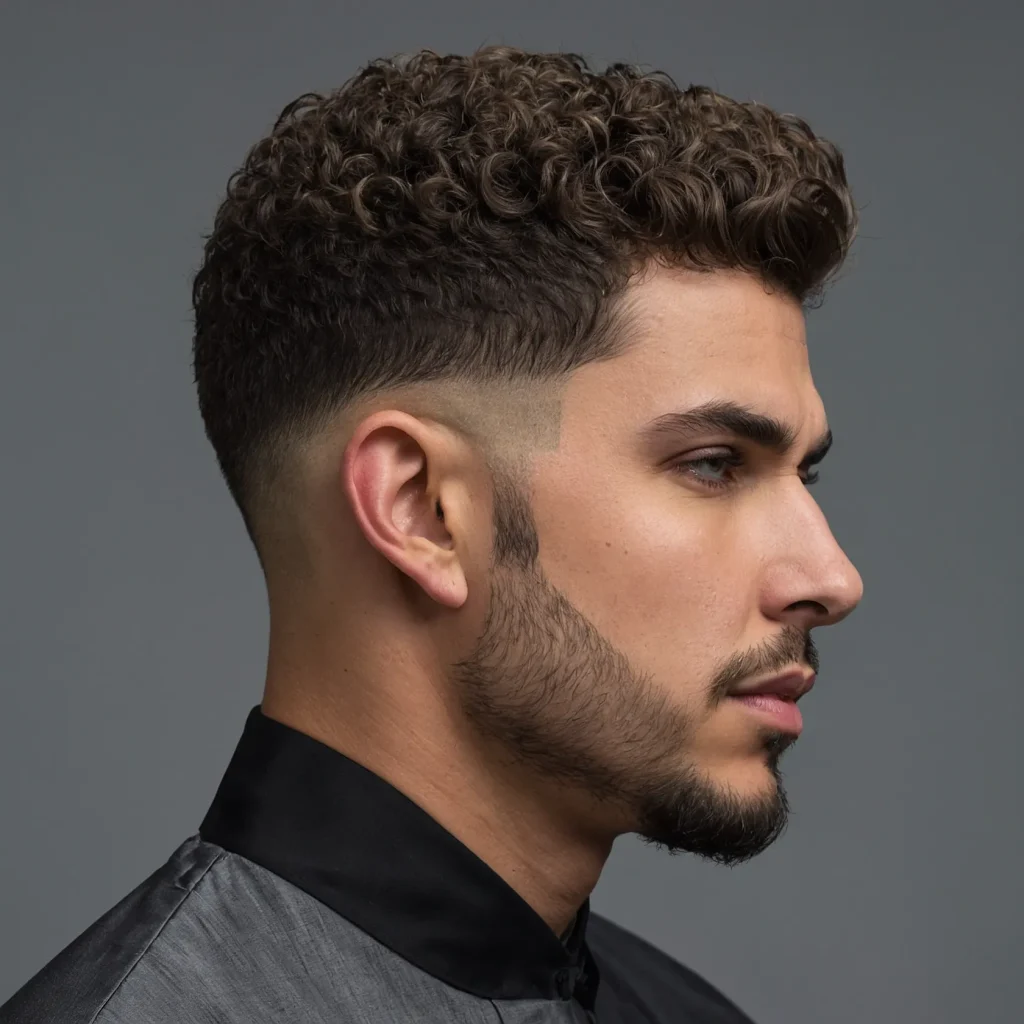 Taper Fade with Textured CropCropped curls wi