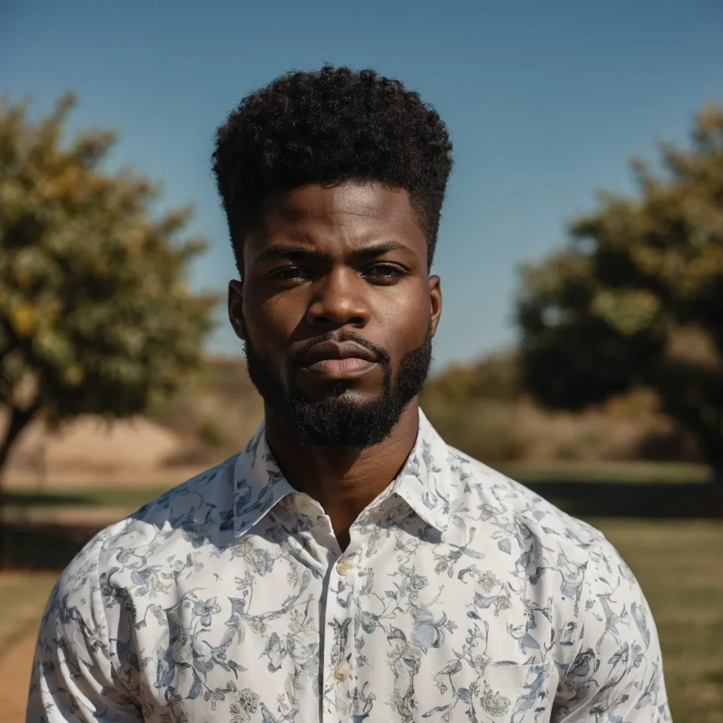 Tapered Drop Fade AfroPrompt Black man with