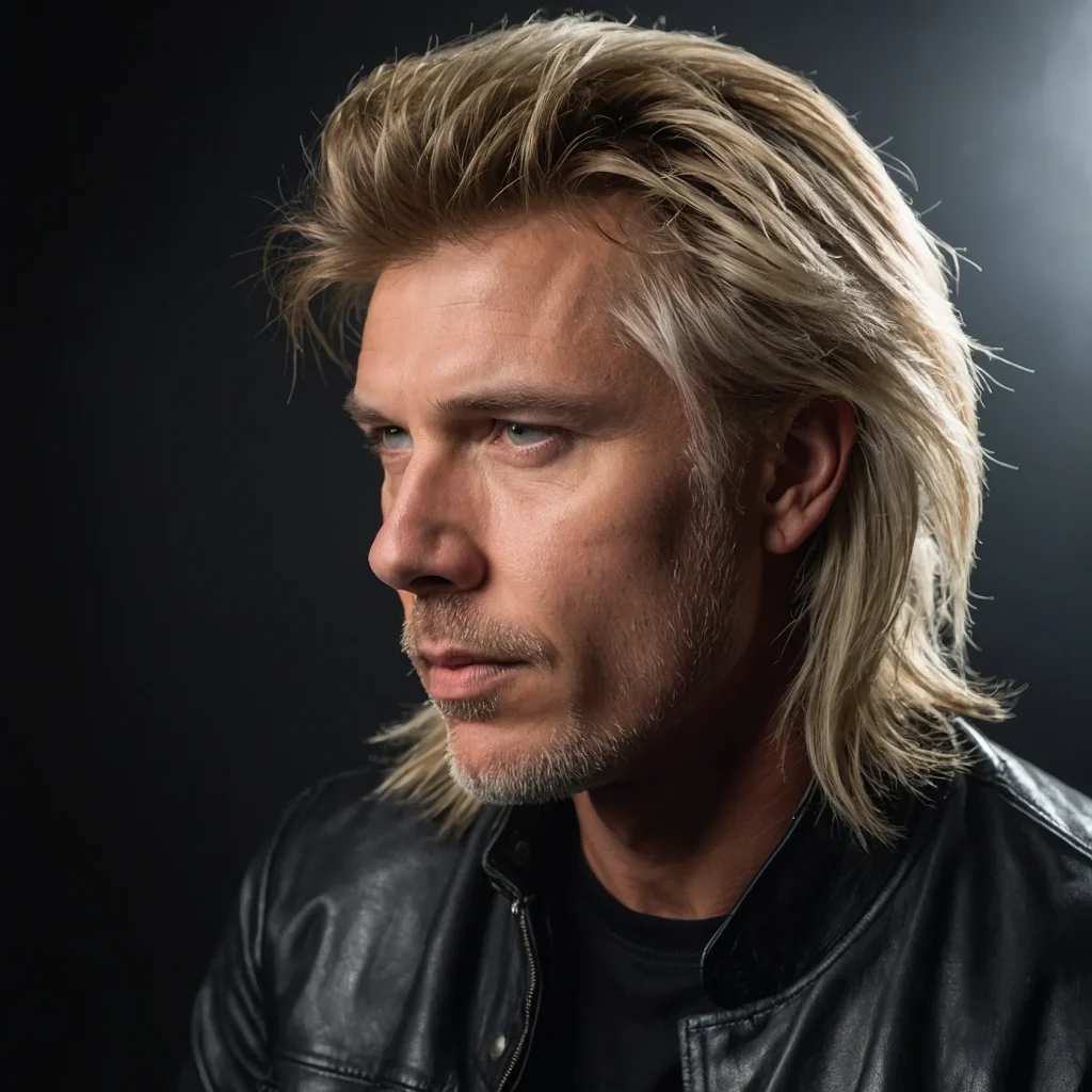 Textured Burst Mullet with Fringewhite man